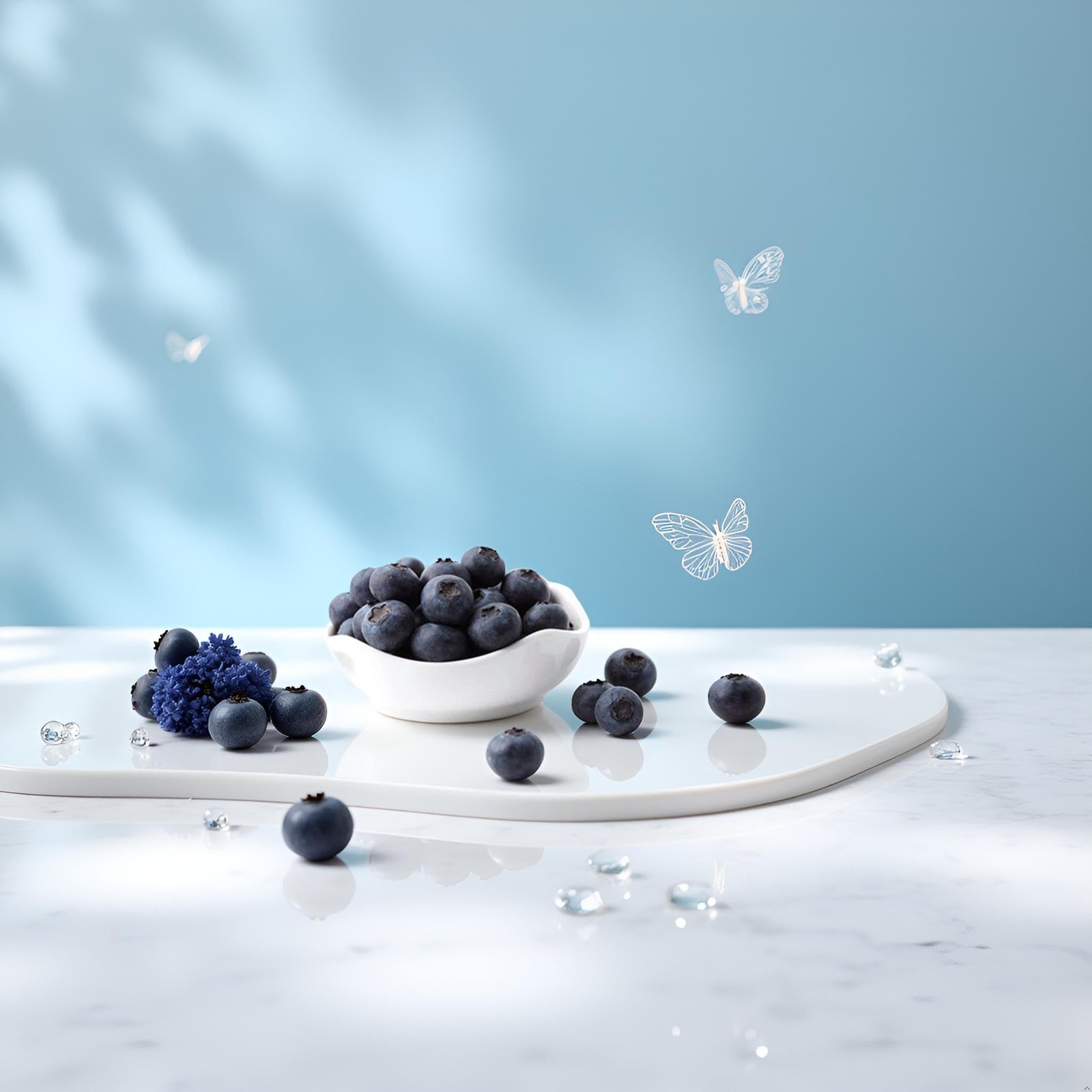 Realistic Artificial Blueberries Plastic Fake Berry Plants Decor 20 PCS