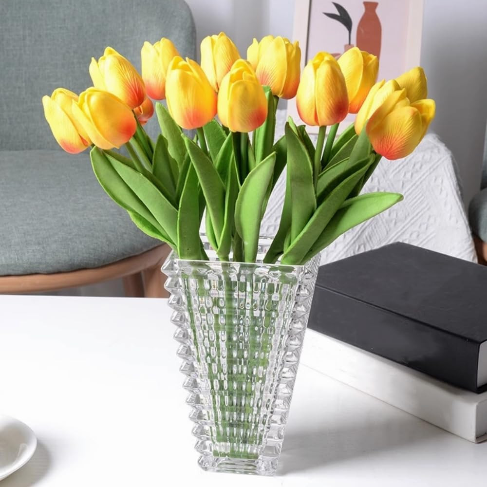 10PCS Real Touch Artificial Tulip Flowers PU Faux Tulip Stems Home Decor