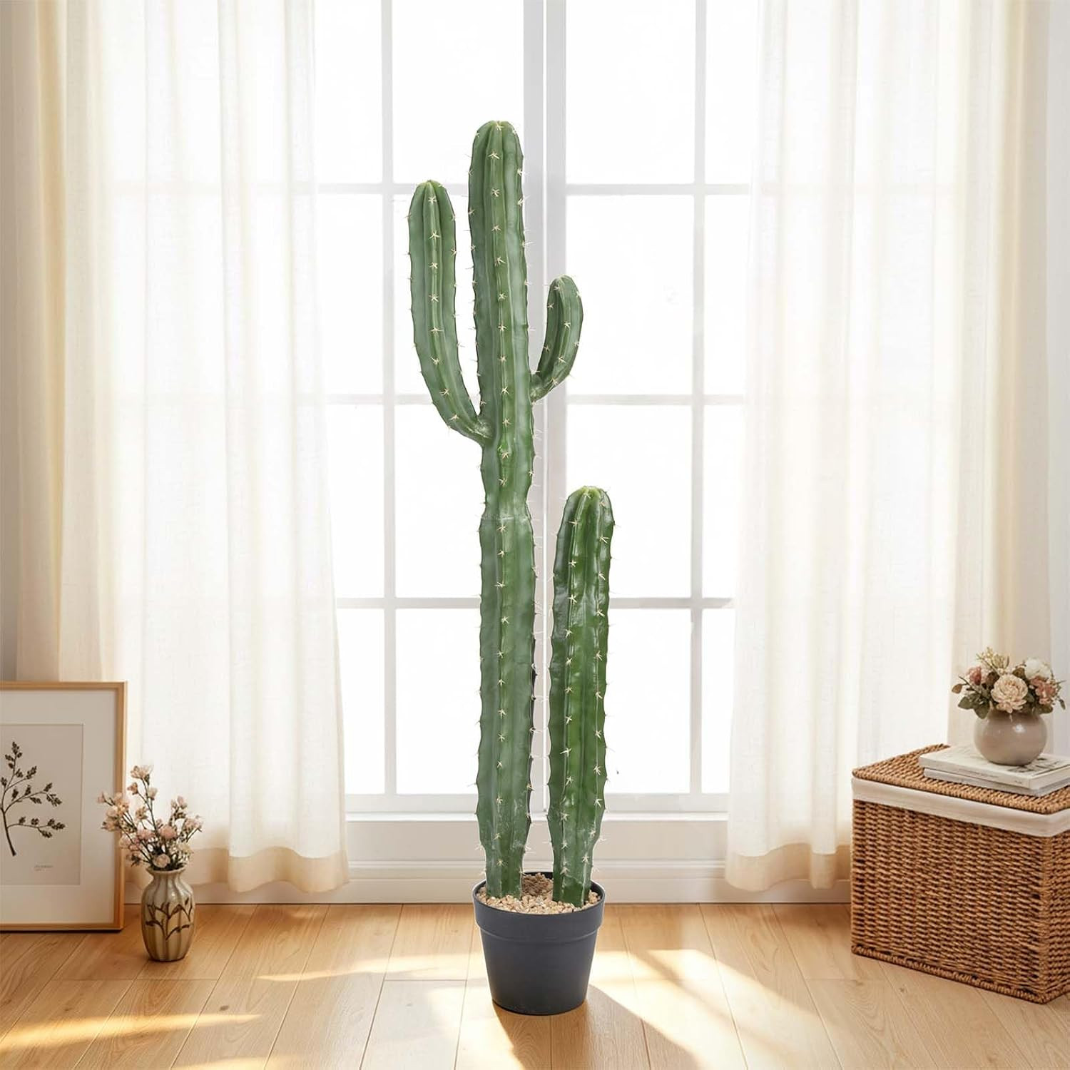 Artificial Cactus 41 INCH Tall Fake Cactus Plants Faux Cacti Saguaro with Plante