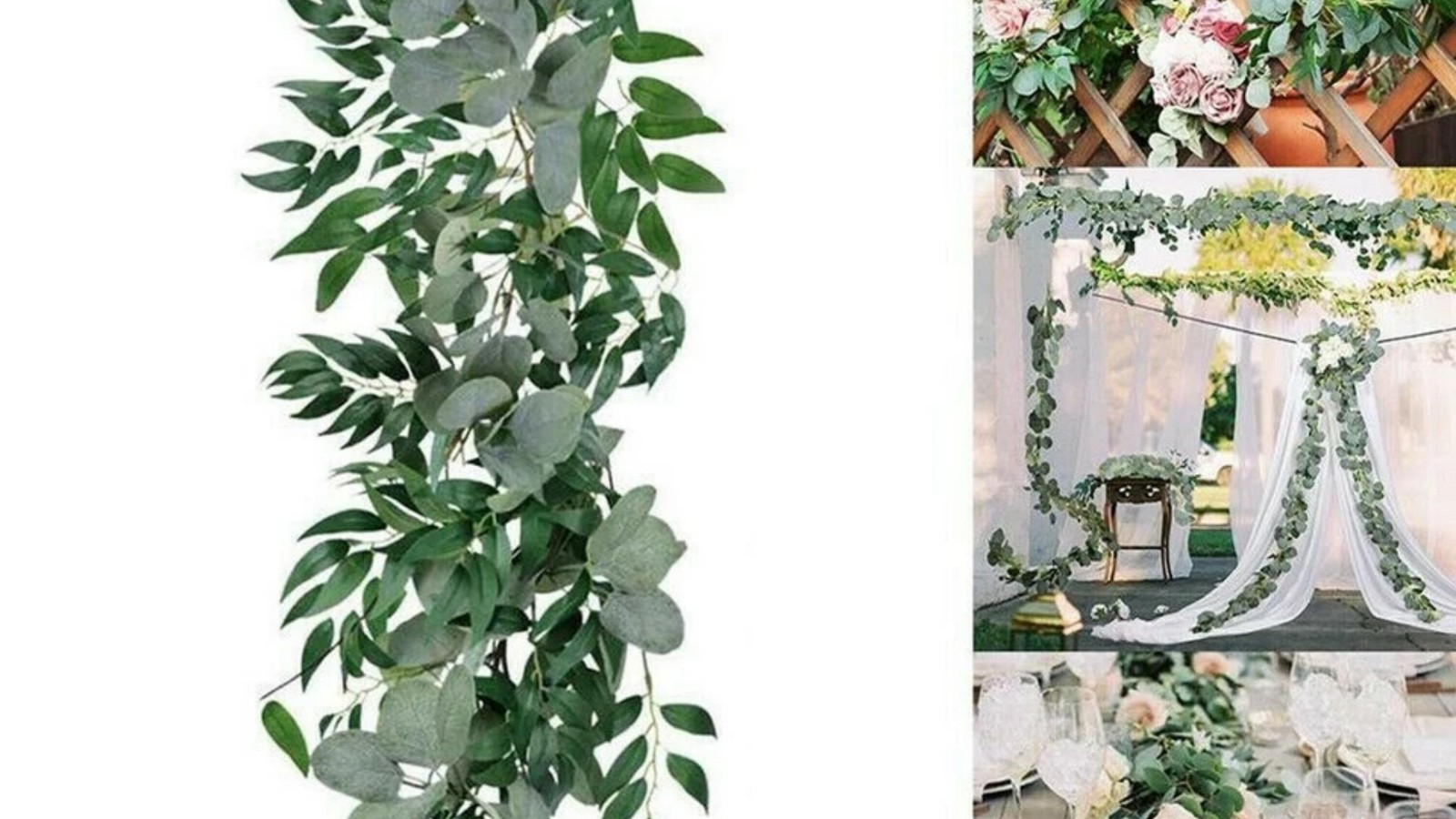 Simulated Eucalyptus Green Leaf Wreath Wedding Festival Plant Decoration