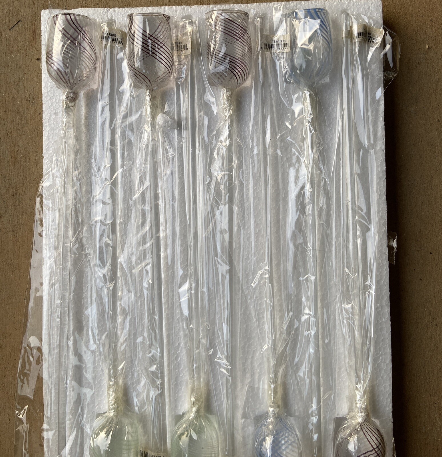 Ganz Long Stem Colorful Arcylic Cups for Floral Arrangements 8 Stemmed Assorted