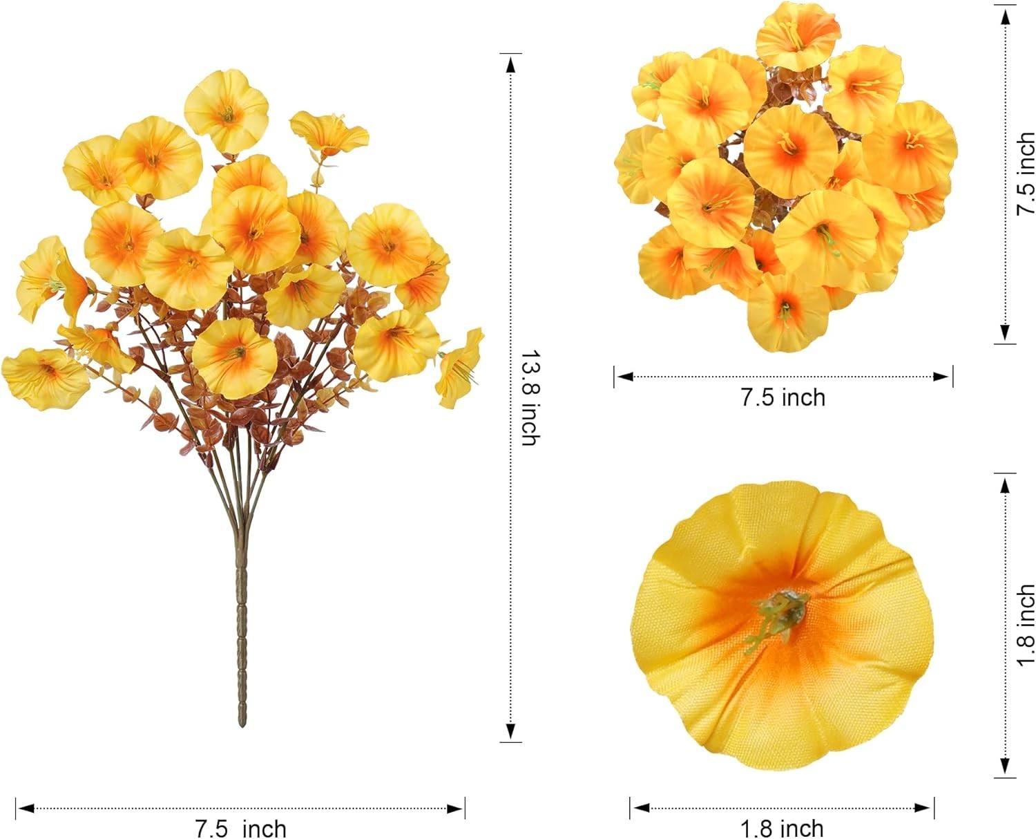 Artificial Mums for Outdoors Fake Fall Flowers Plants for Autumn Decoration, 12