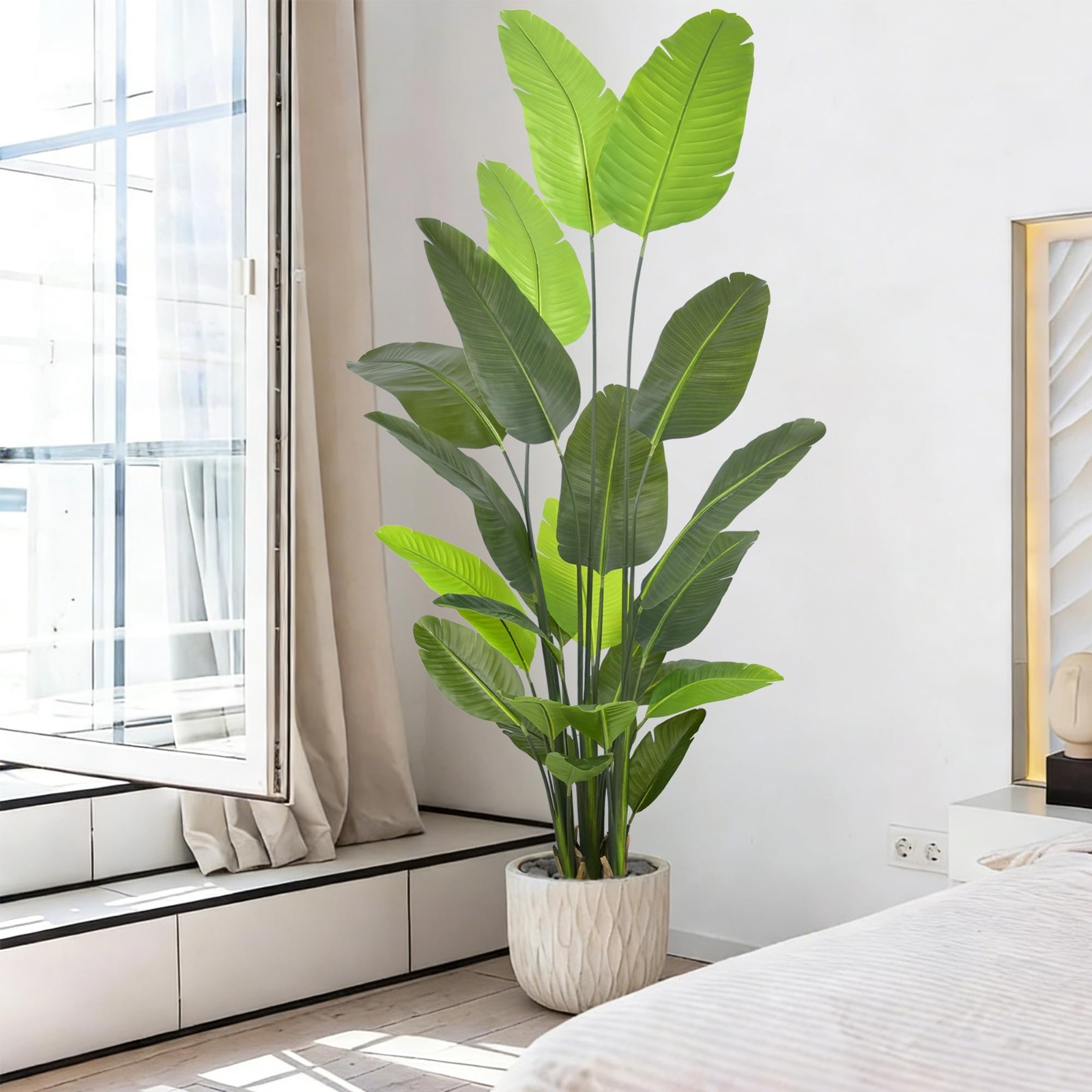 8FT Artificial Bird of Paradise Tree – Lifelike Faux Plant for Home & Office Dec