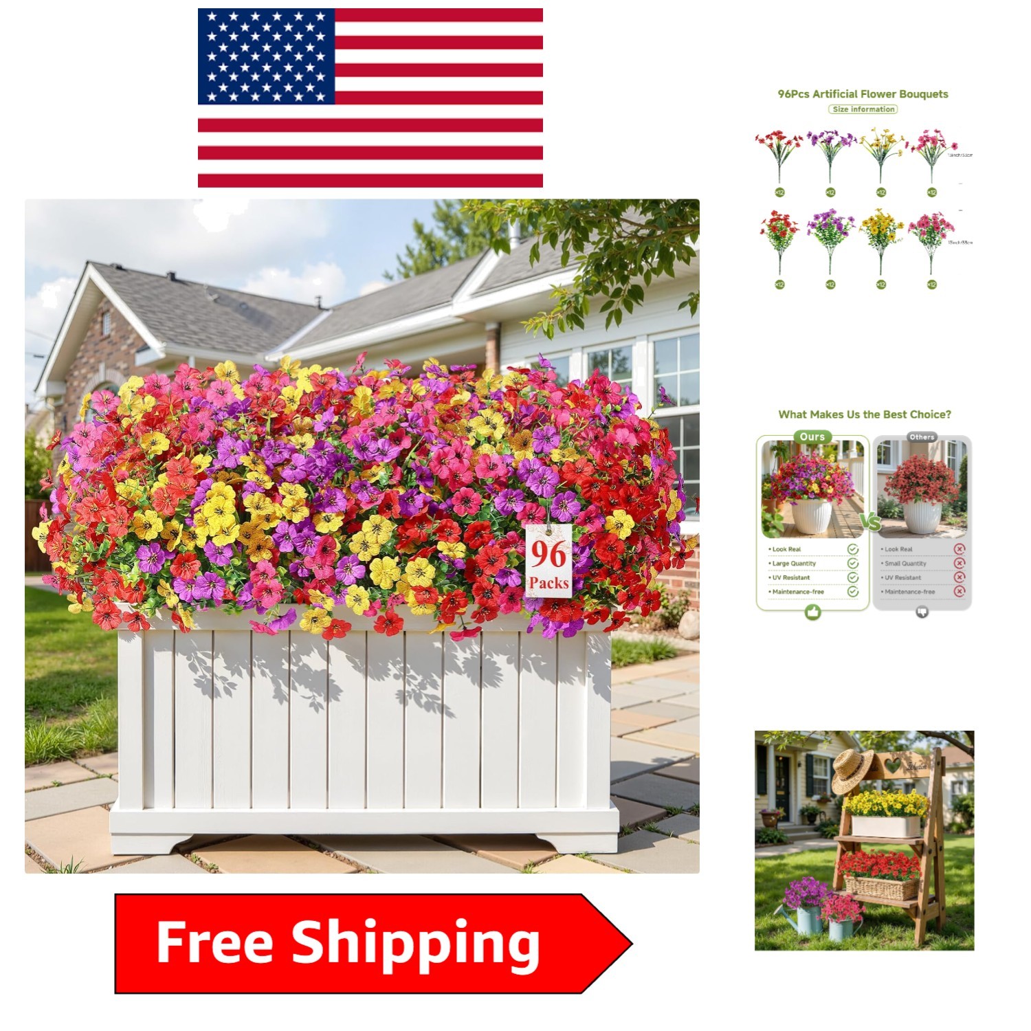 Artificial Silk Daisies – 96 Pack for Effortless Indoor & Outdoor Decoration
