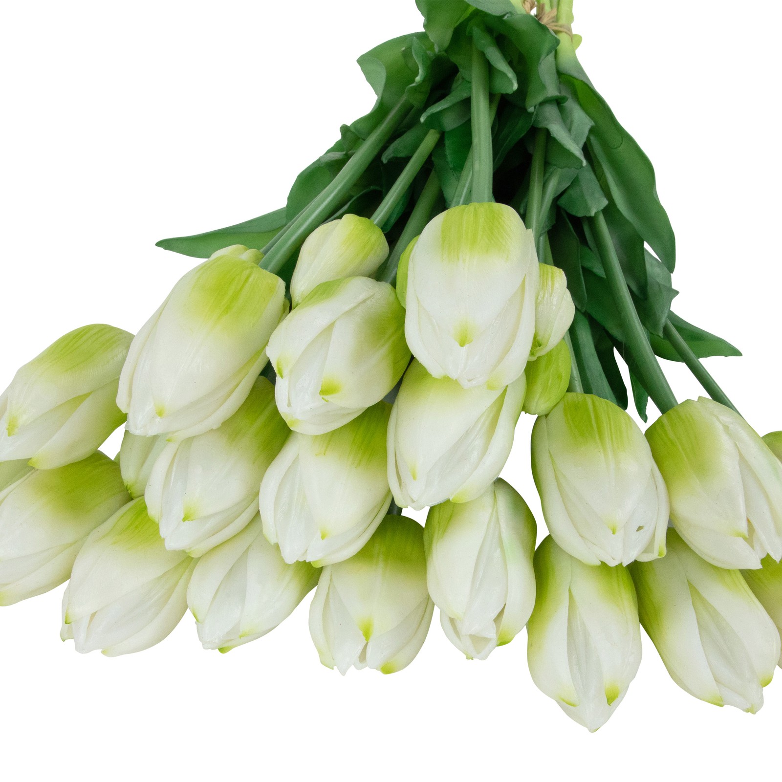 Northlight Real Touch™ White Green Tulip Floral Bundles Set of 6 – 18″