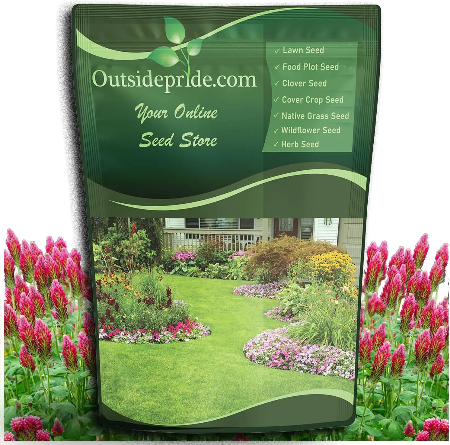 Outsidepride Crimson Clover Seeds – 1/4 lbs. Annual, Nitrocoated, & Inoculated G