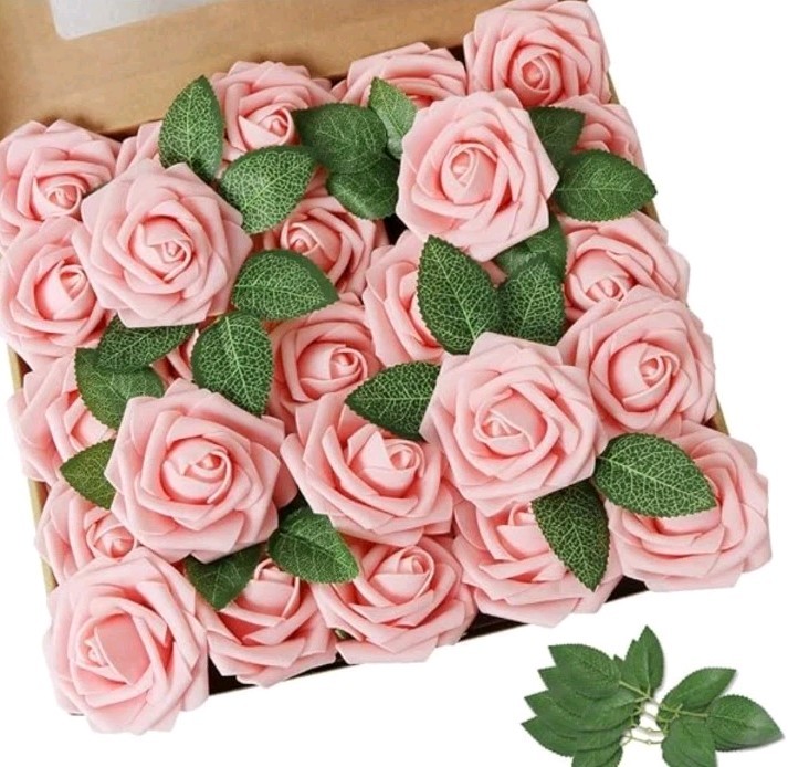 New Pink Decorative Flowers 100pc
