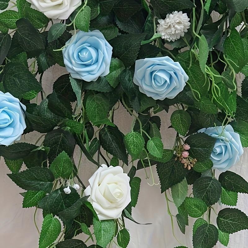25pcs Artificial Flowers, Fake Flowers Roses W/stem For DIY Wedding Bouquets Cen