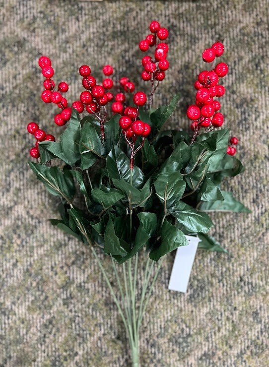 Mainstays Artificial Silk Red Berry Bush, Case of 12