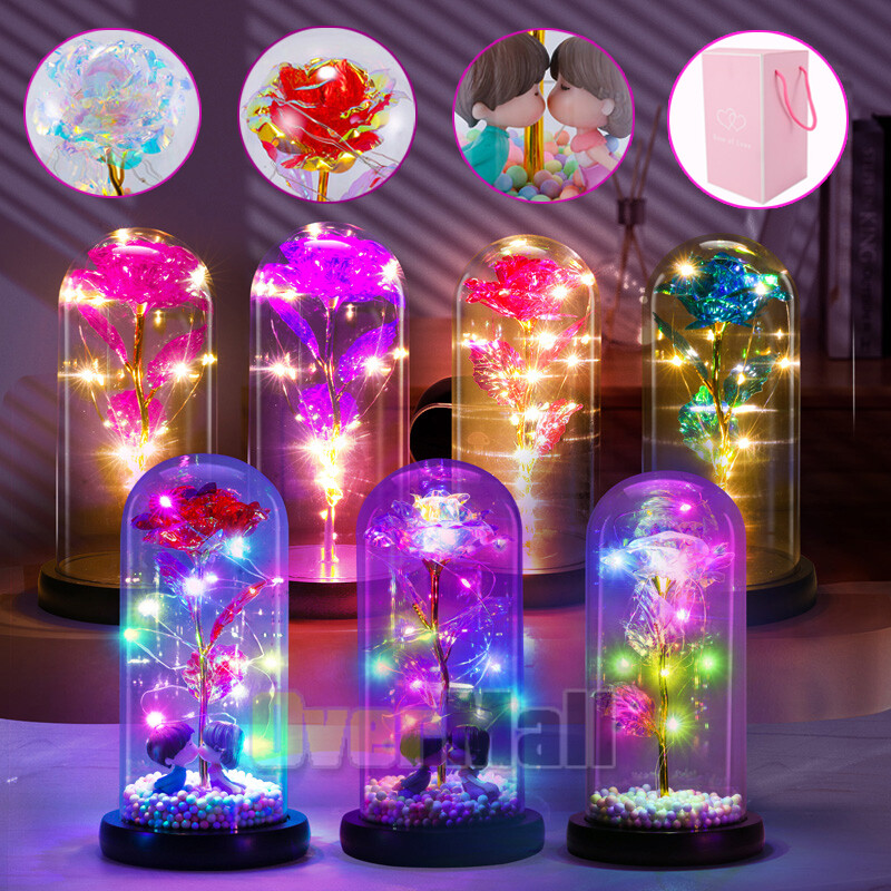 Eternal Enchanted Galaxy Rose in Glass LED Flower Christmas Gifts for Her Womens
