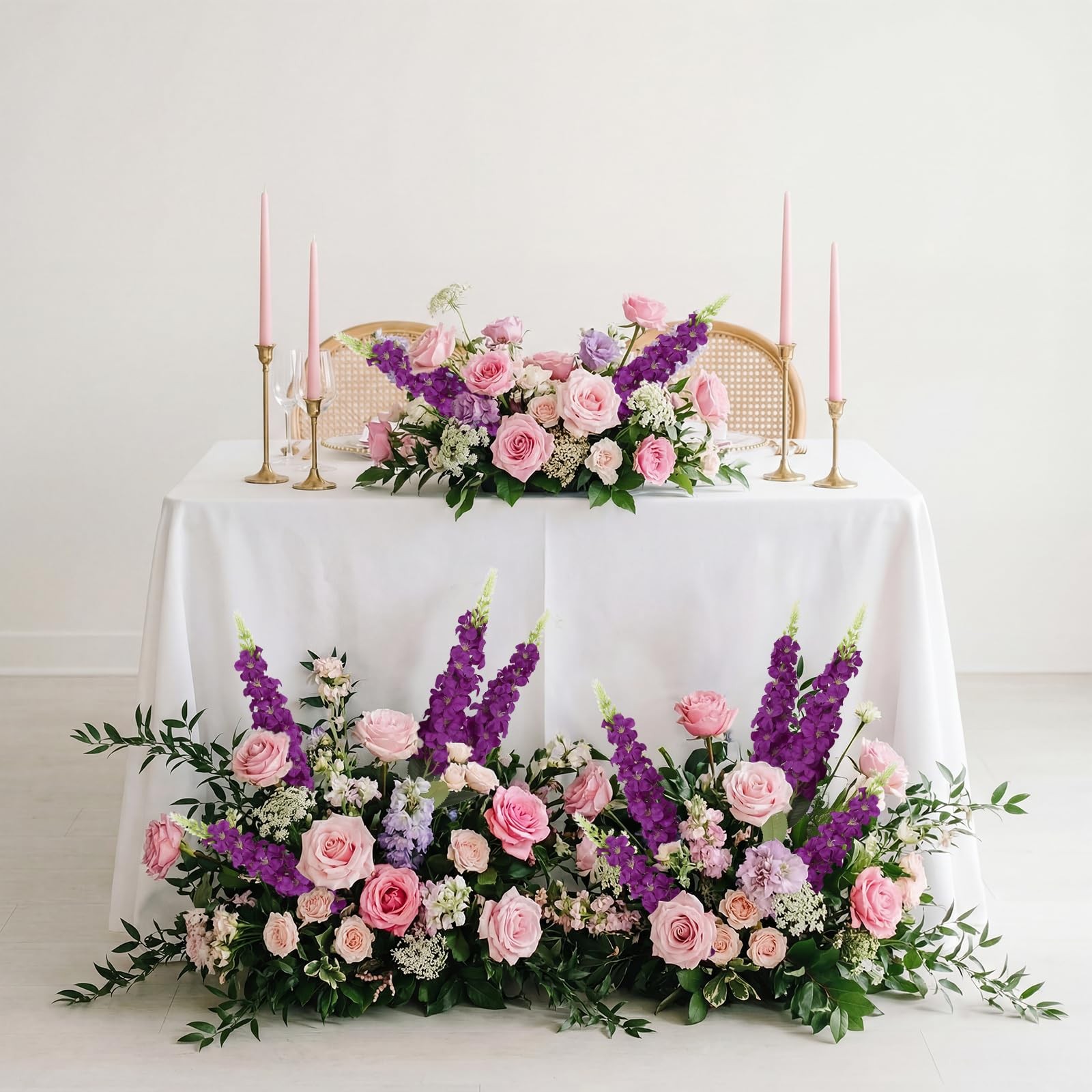 3 Bouquets Artificial Delphinium Flowers Fuchsia Faux Snapdragon 21.65” Fake …