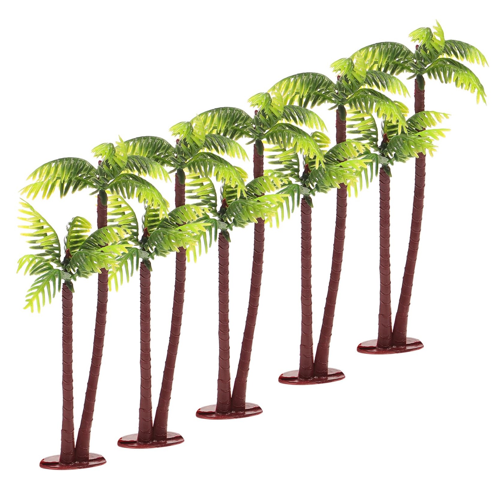 5Pcs Miniature Coconut Palm Trees Faux Plant Plastic Mini Landscape Decor for…