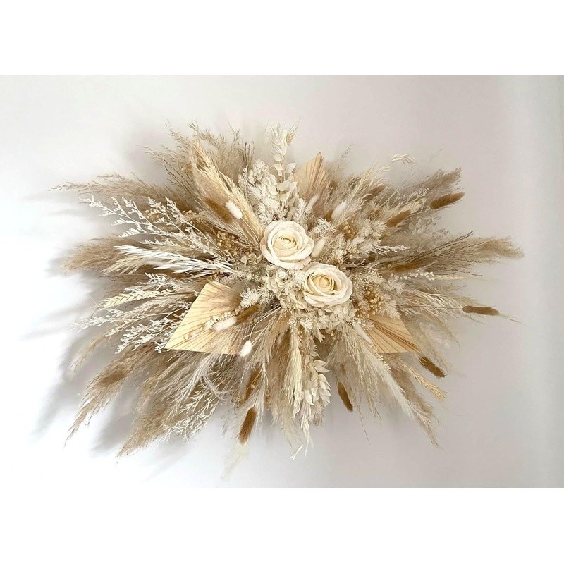 DIY Floral Arrangement Kit Dried Grass Roses Hydrangeas Home Wedding Decor New