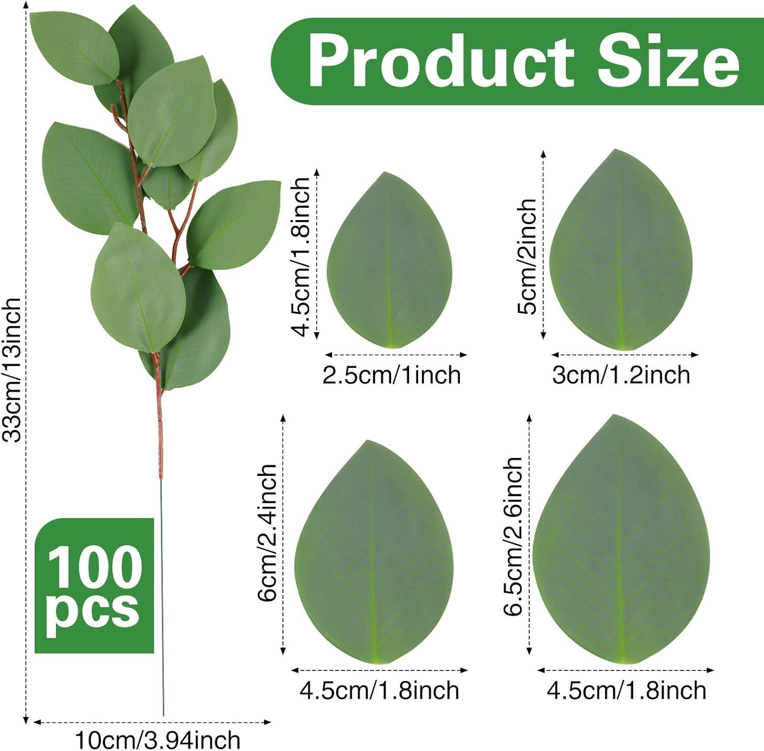 Eucalyptus Stems – 100pcs Artificial Eucalyptus Leaves Stems Bulk – Faux Gree…