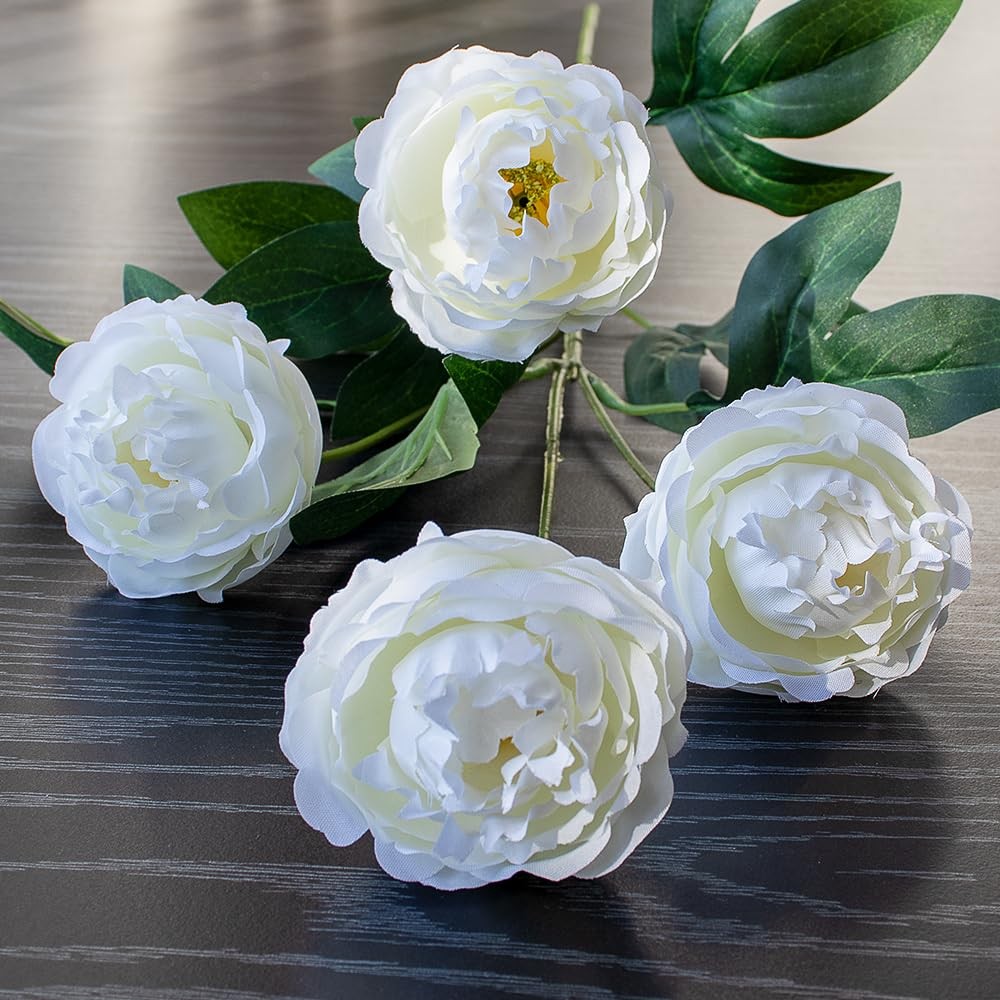 6 Pcs Faux Peony Artificial Flowers for Vases, 28″ Long Stem Fake Silk Peonie…