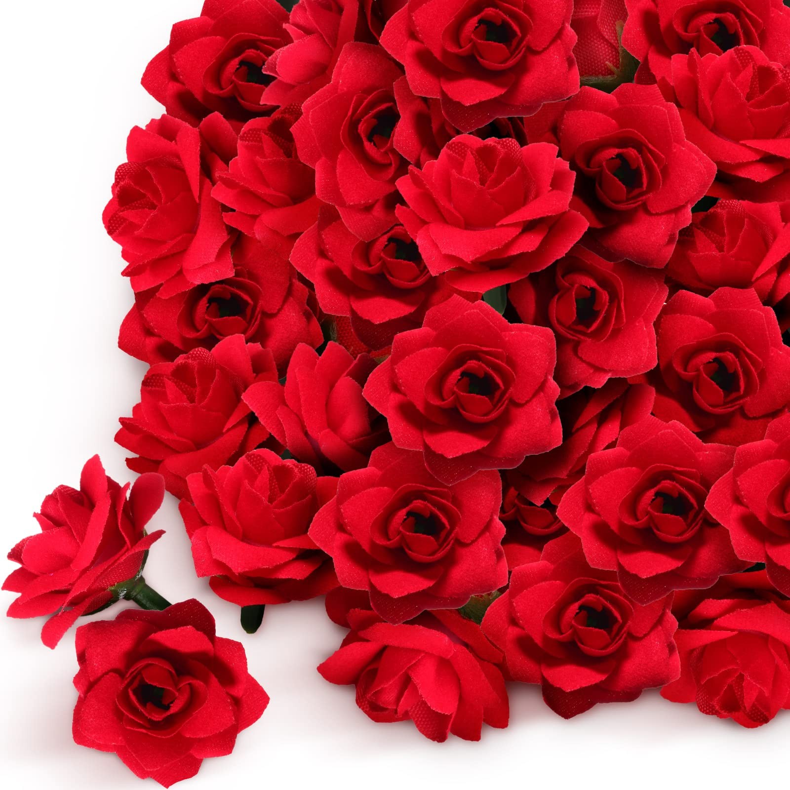 120 PCS Artificial Red Rose Heads 1.6″ Wedding Floral Party Centerpieces