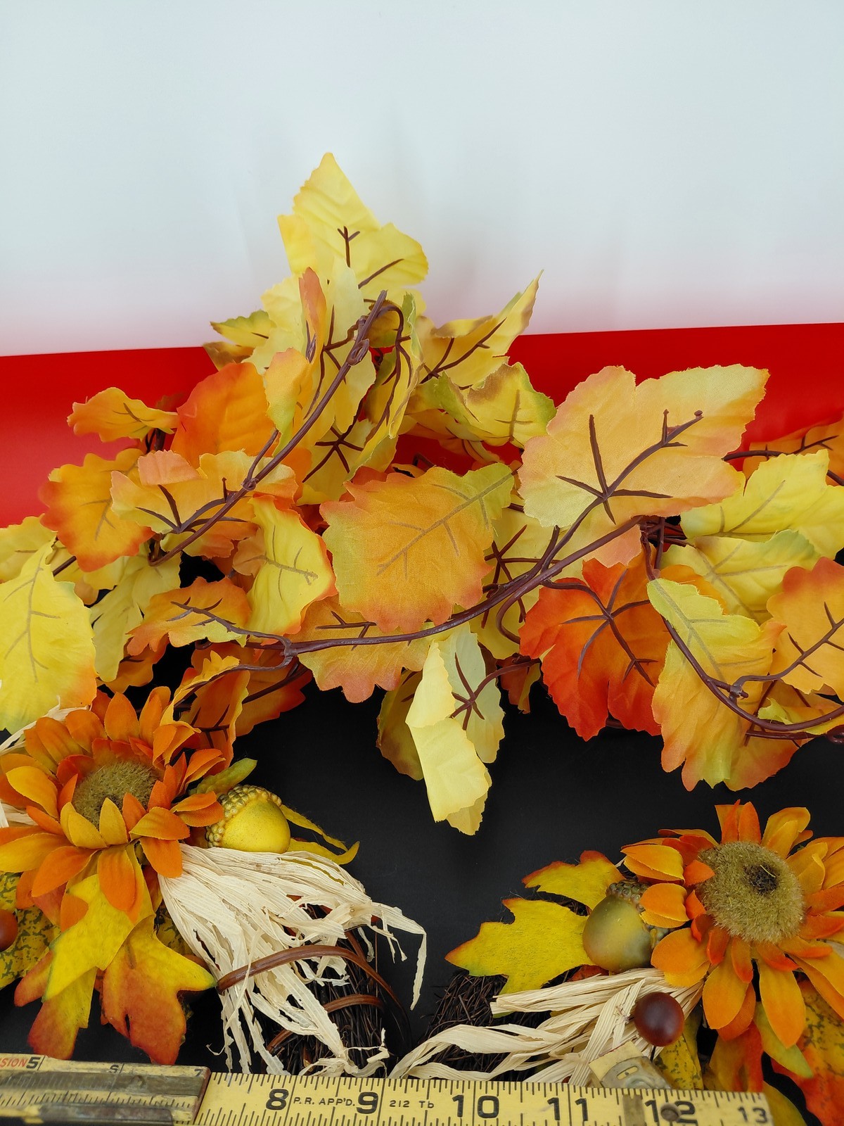 Fall Wreath & Garland Decor Set Artificial Sunflower Grapevine Autumn Home Door