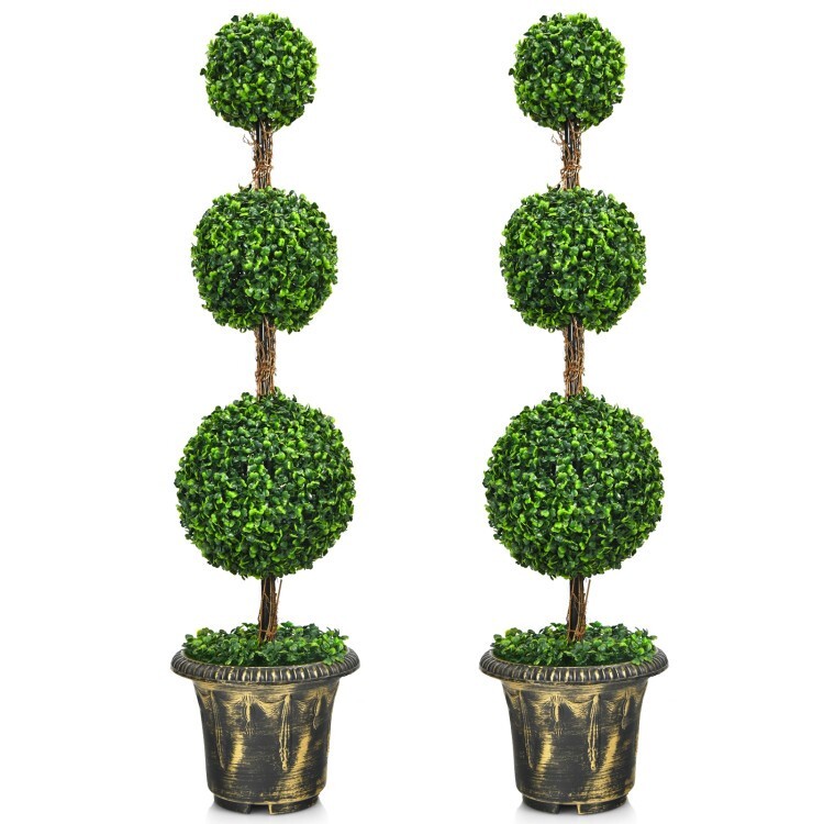4′ Topiary Artificial Triple Ball Bay Tree Plant Modern Balcony Decoration Tree