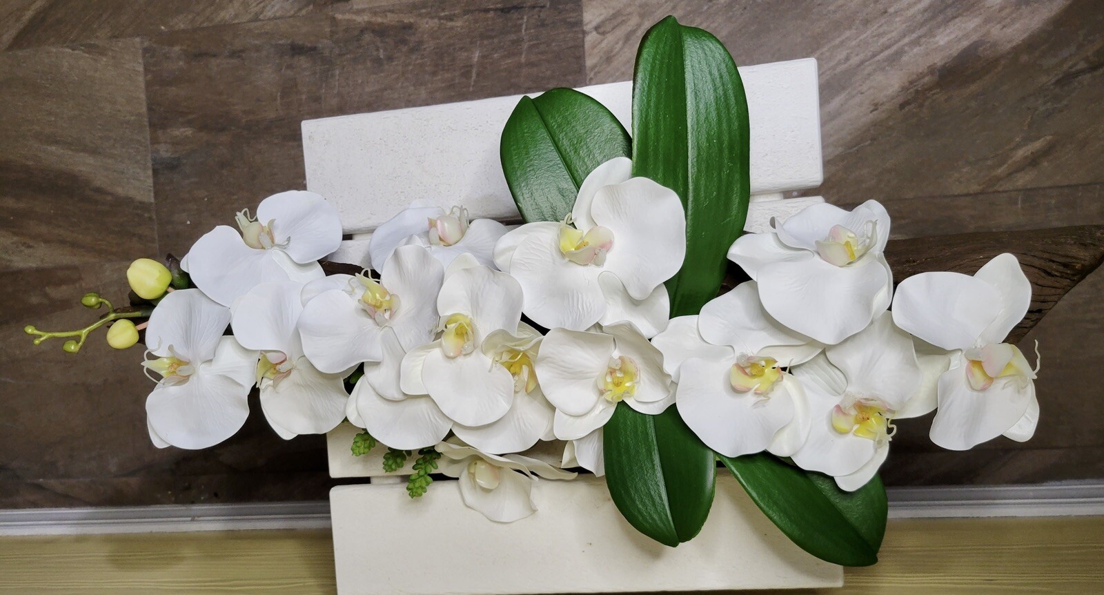 Real Wood Rustic Artificial Flower Arrangement