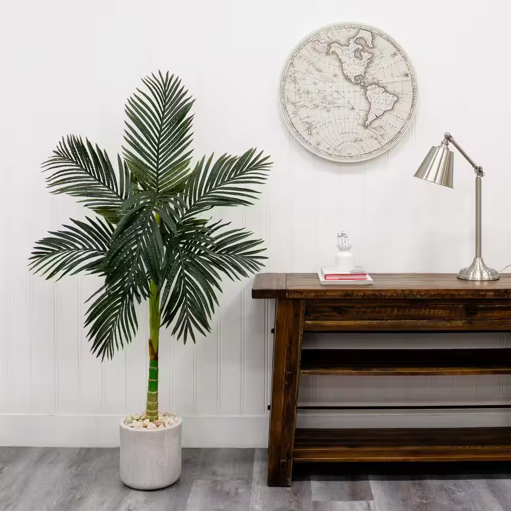 60 In. Green Artificial Golden Cane Palm Tree