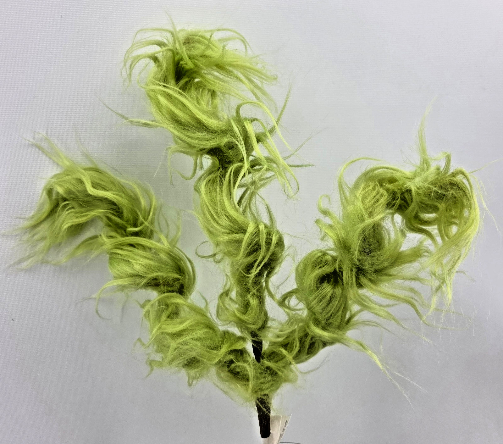 Grinch Green Furry Spiral Picks Faux Fur Lot of 10 Stems 17″
