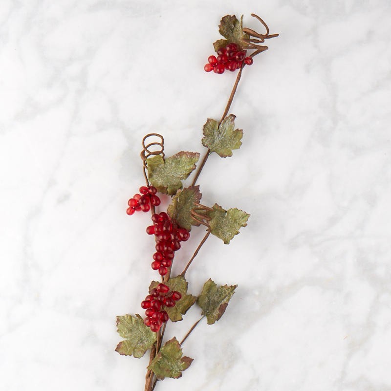 Group of 2 Red Artificial Grape Cluster 32″ Floral Stems
