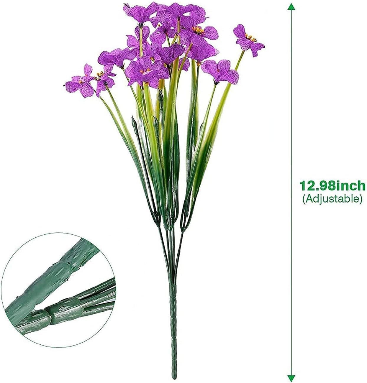 20 Bundles Artificial Flowers for Outdoors,No Fade Fake Silk Flowers with Pla…