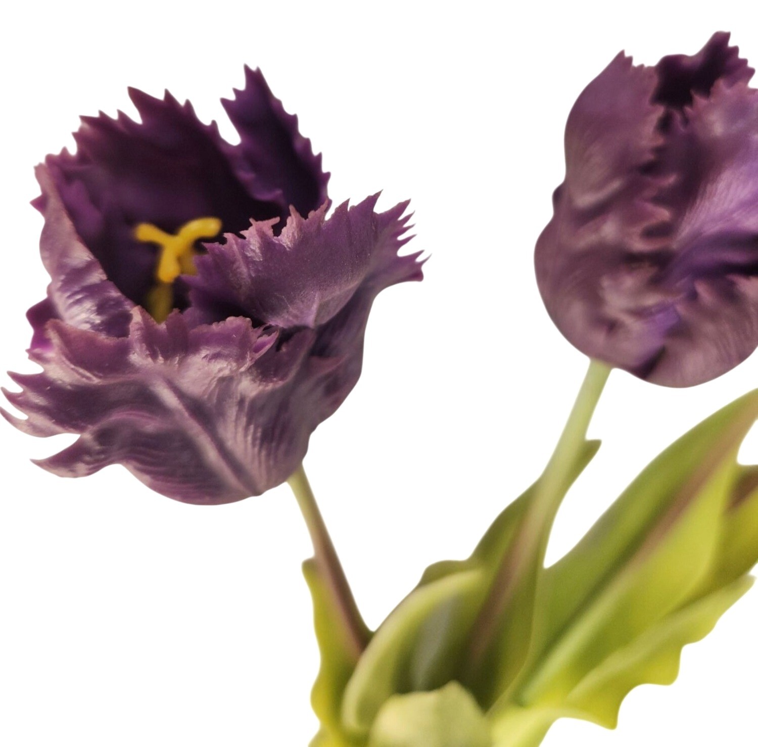 Plum Purple Artificial Tulips 15 Inch Set of 5 Faux Spring Flowers Wedding Home