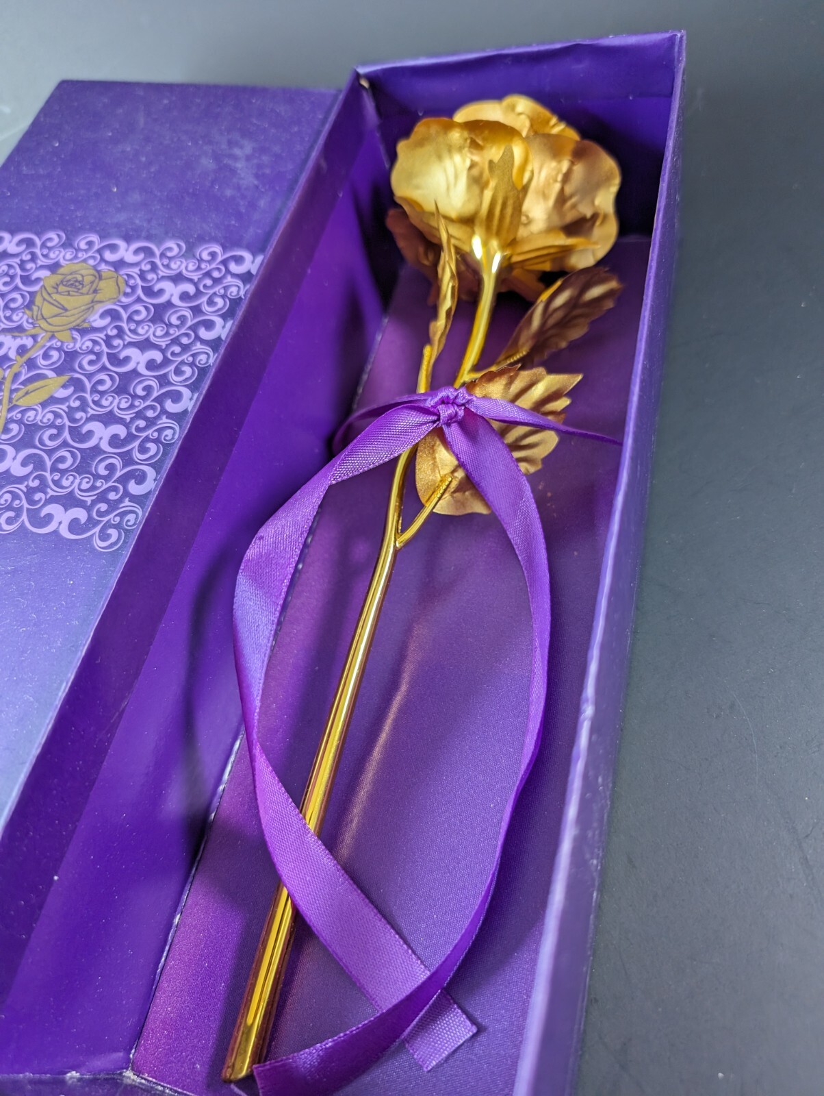 Genuine 24K Gold Rose. 10 inch tall. Forever rose.