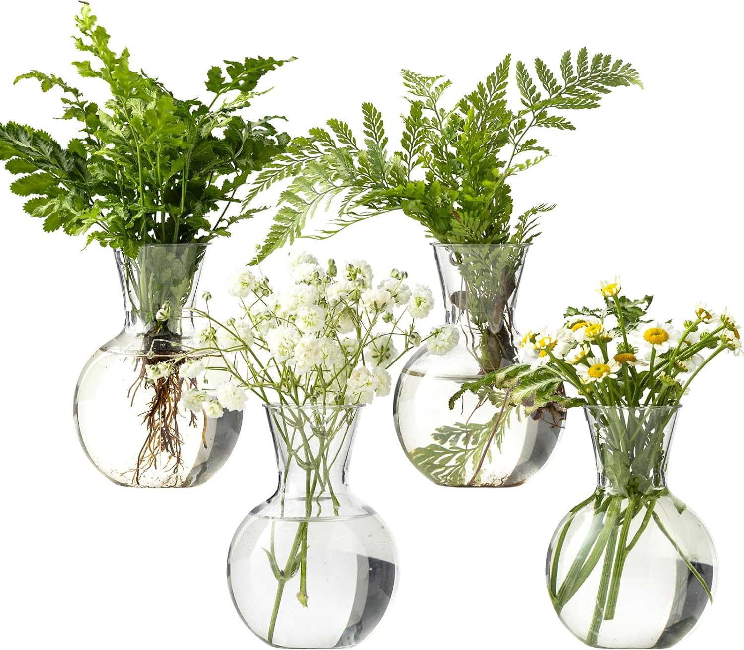 Plastic Propagation Vases (4 Bulbs),Desktop Plant Terrarium for Indoor Plants –