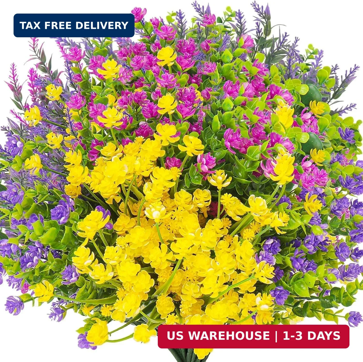 20 Bundles Artificial Flowers for Outdoors Fake Flowers UV Resistant No Fade Fau