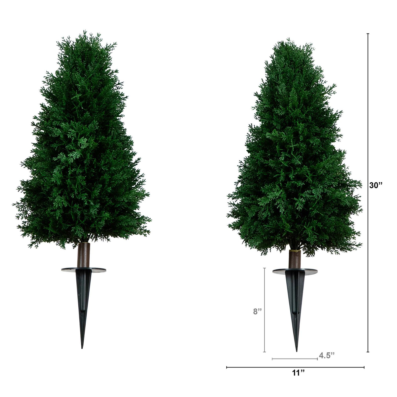 Nearly Natural 2.5ft UV Resistan Cedar Plant w/Integrated Ground Stake(Set of 2)