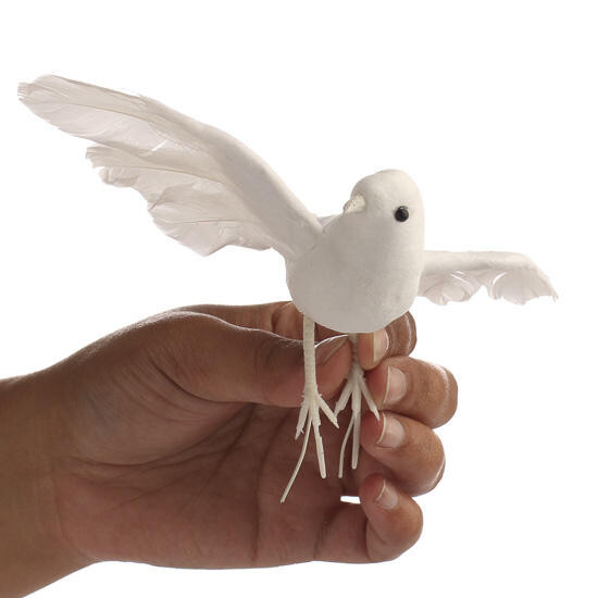 Bulk Package of 12 White Artificial 6″ Wide Dove Birds