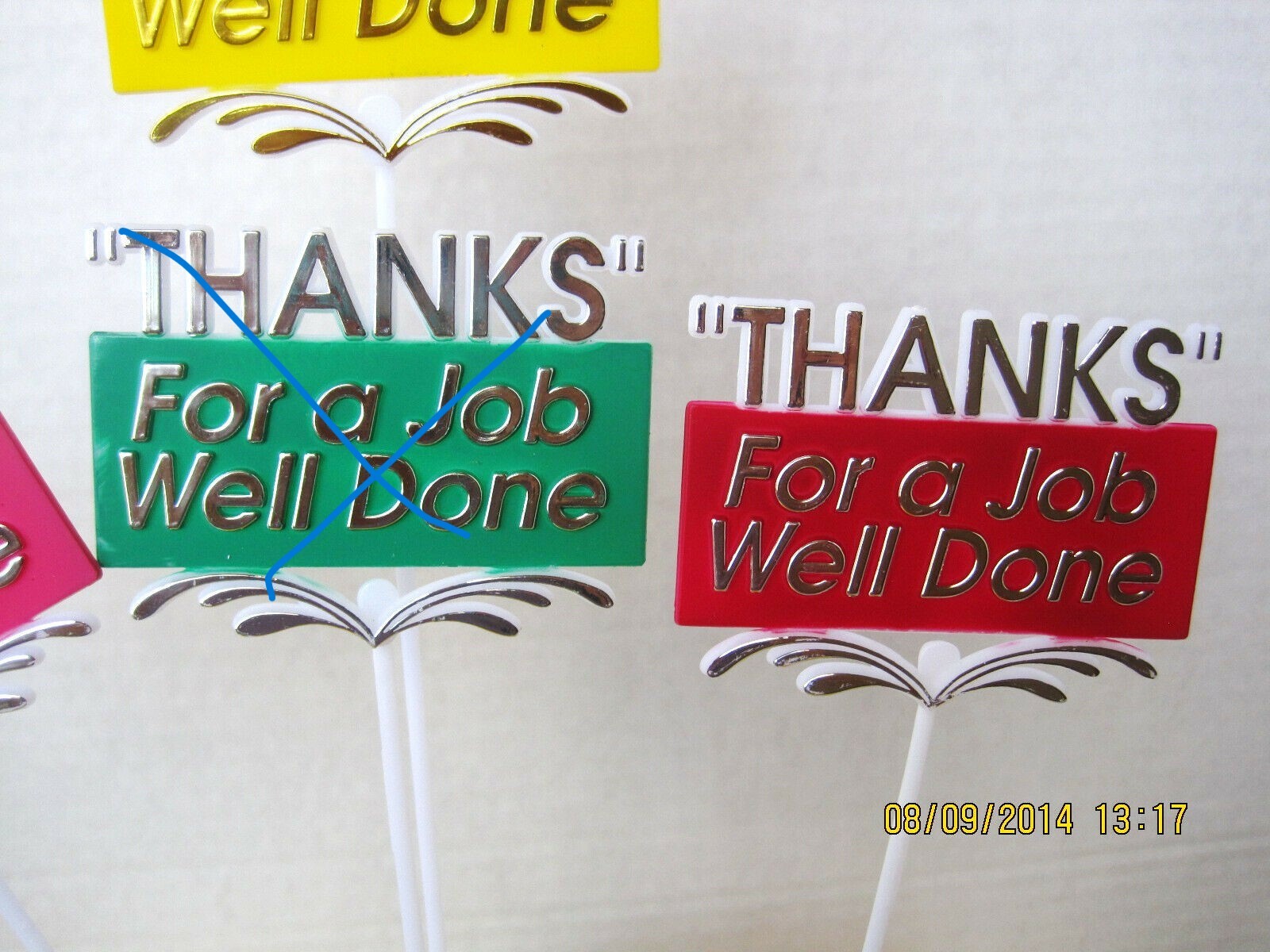 Floral Picks THANKS, THANK YOU, THANKS FOR A JOB WELL DONE, 3, 6 or 12/Pk NEW!
