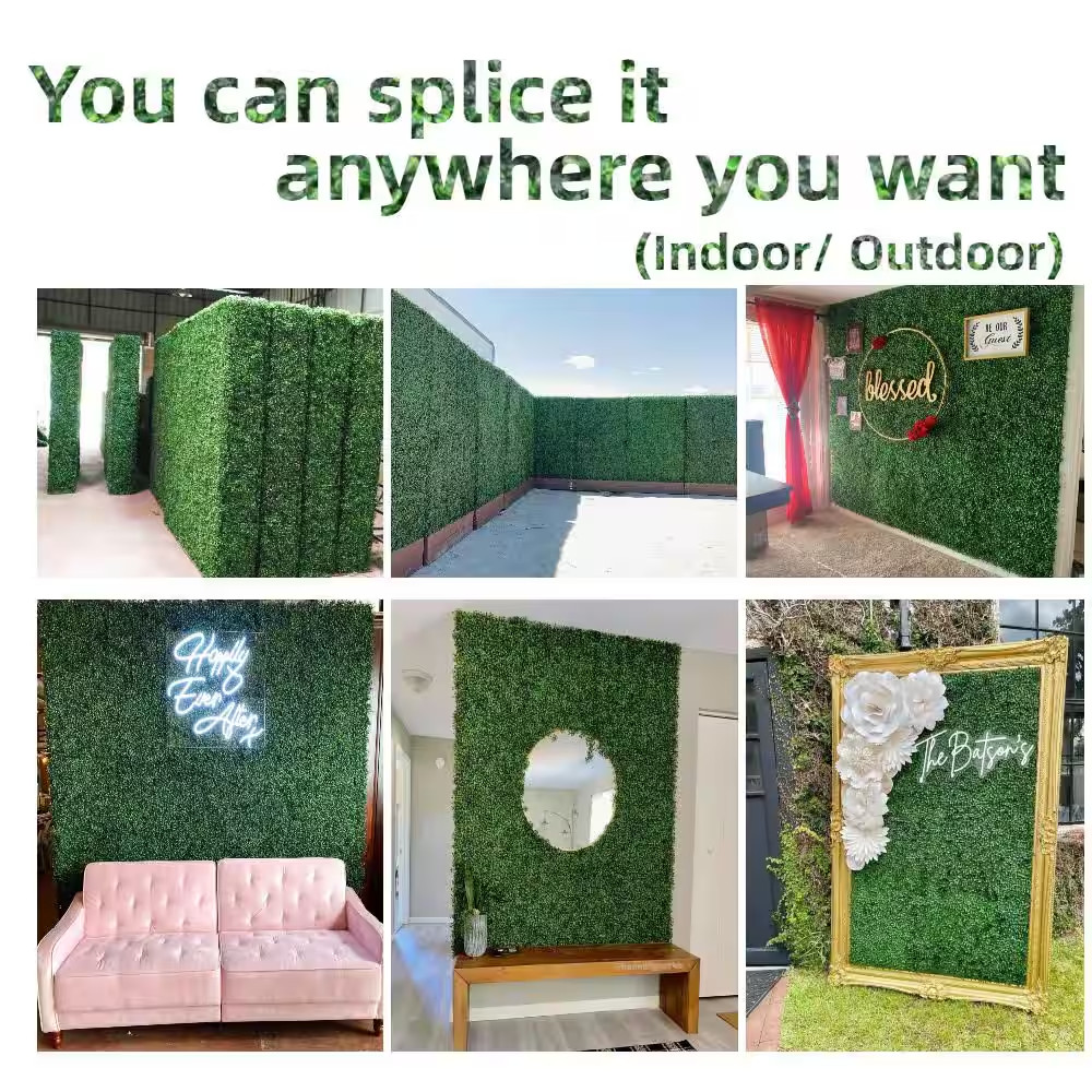 12- Piece 20 In. H X 20 In. W Artificial Boxwood Hedge Uv-Proof Grass Greenery B
