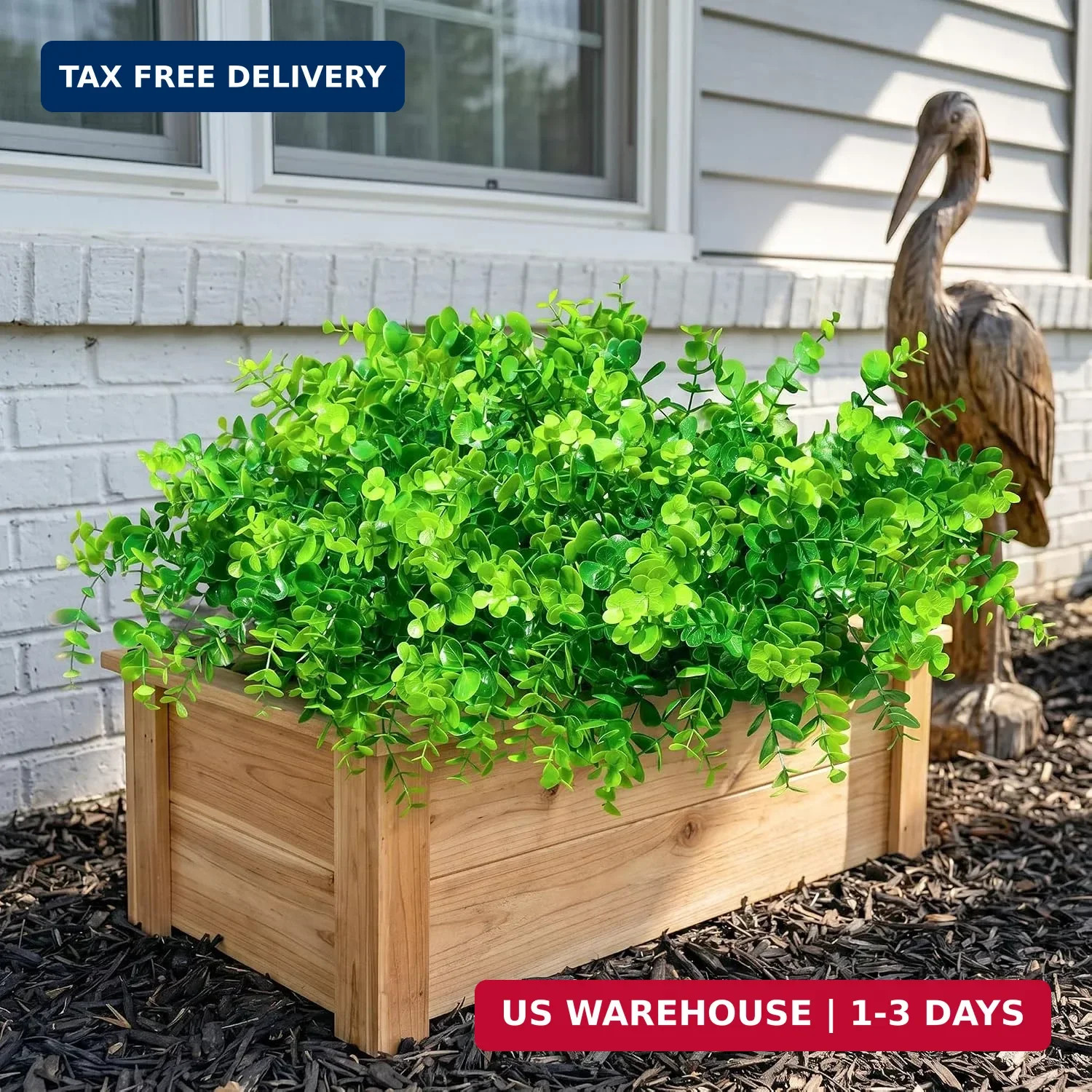 Artificial Faux Outdoor Plants for Spring Summer Decoration, 12 Bundles Fake Pla
