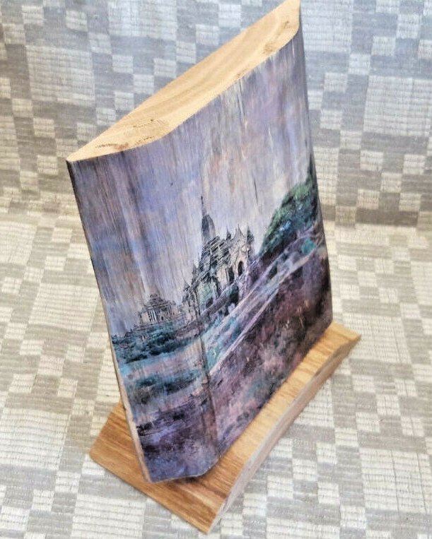 Table decor picture on wood from Heinrich.Ch handmade 1 piece.