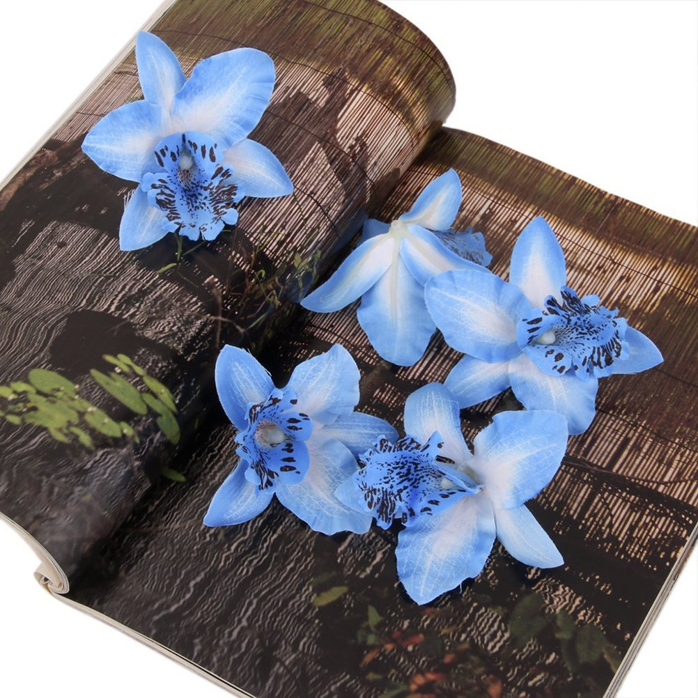 20 Pcs Artificial Butterfly Flower Flowers Heads for Decoration Silk Orchid