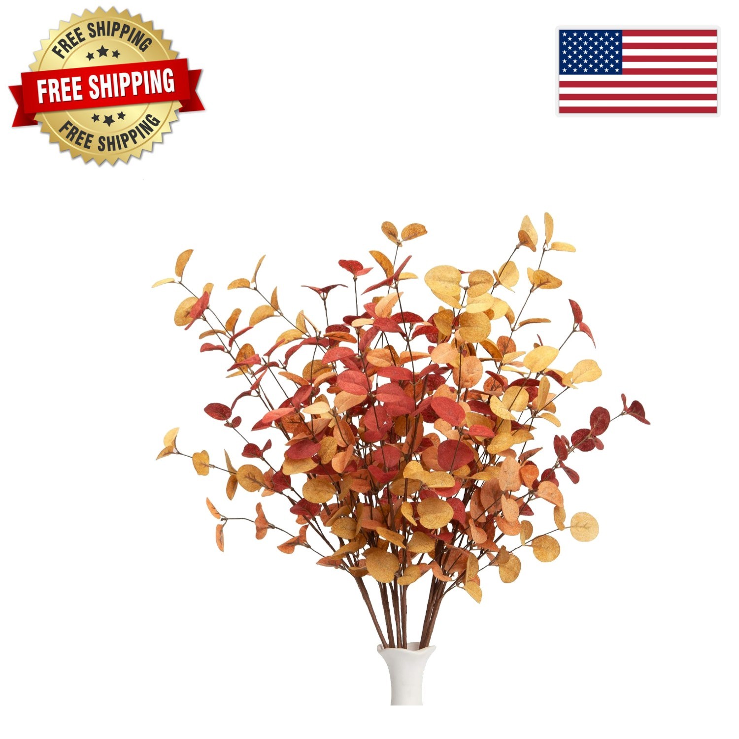 Low Maintenance 6 Pcs Eucalyptus Stems – Ideal for Autumn Floral Arrangements