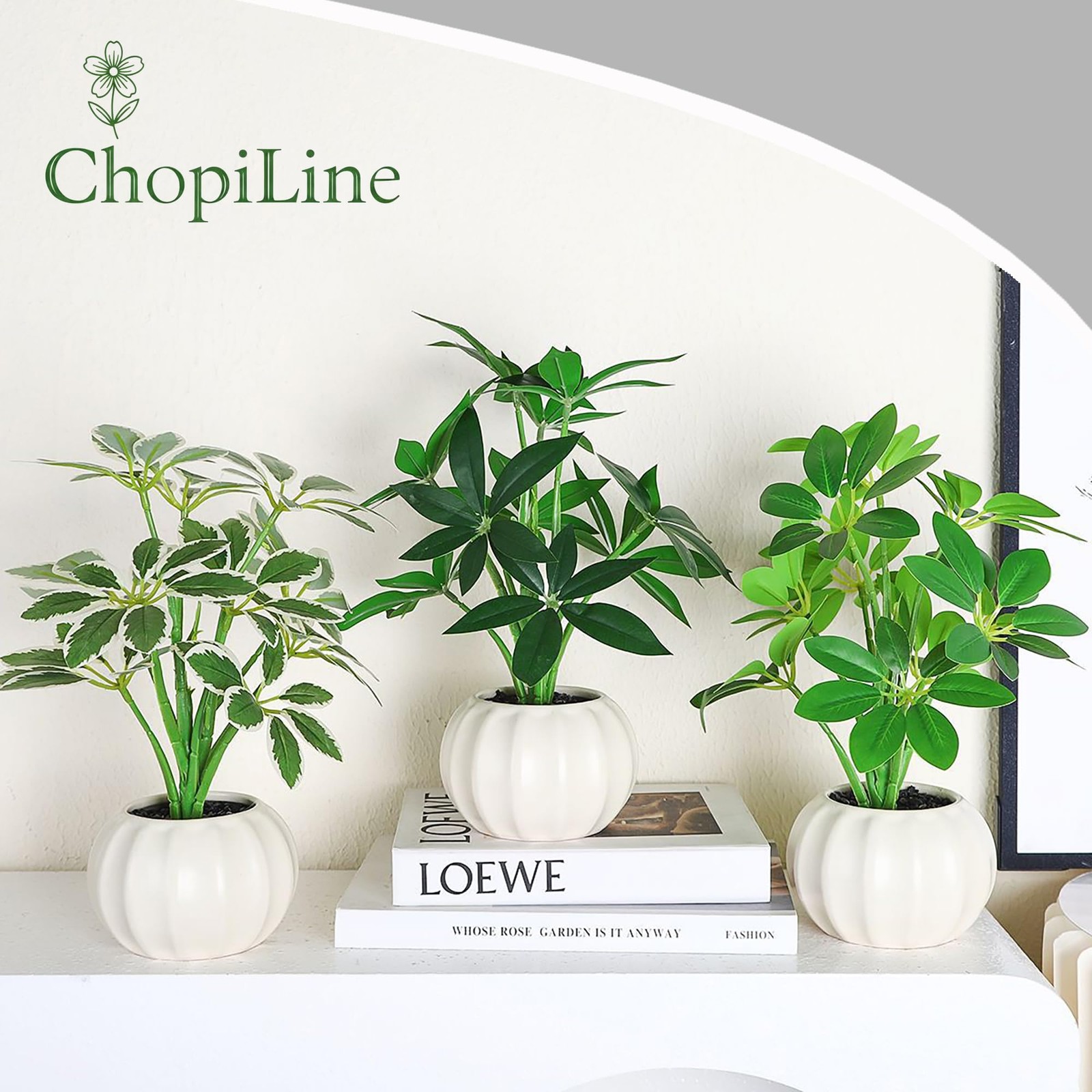 Artificial Plants Stems with Vase, 9.1” Fake Plants for Home Decor, Coffee Ta…