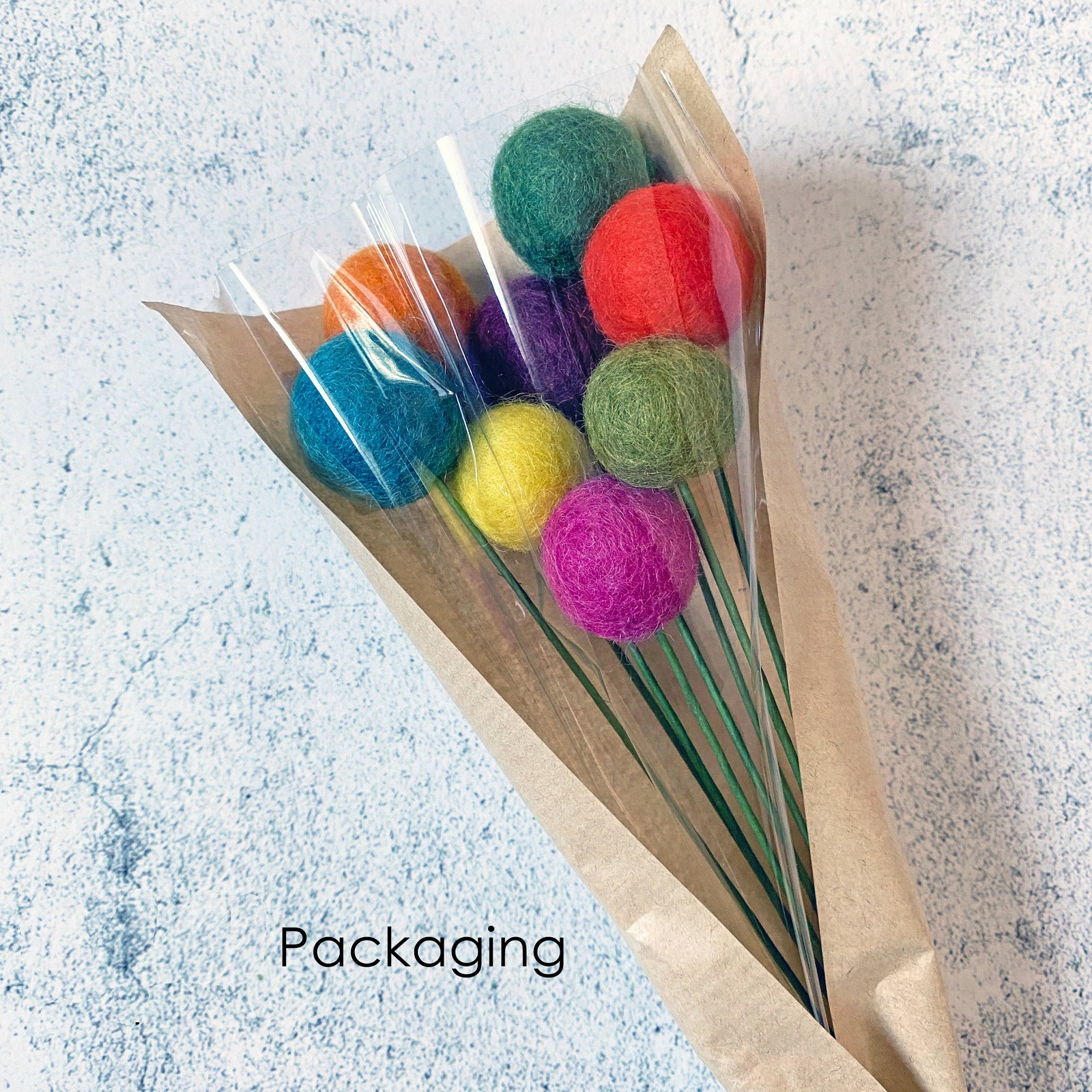 Set of 6 Felt Heart Ball Bouquet Love & Lilac