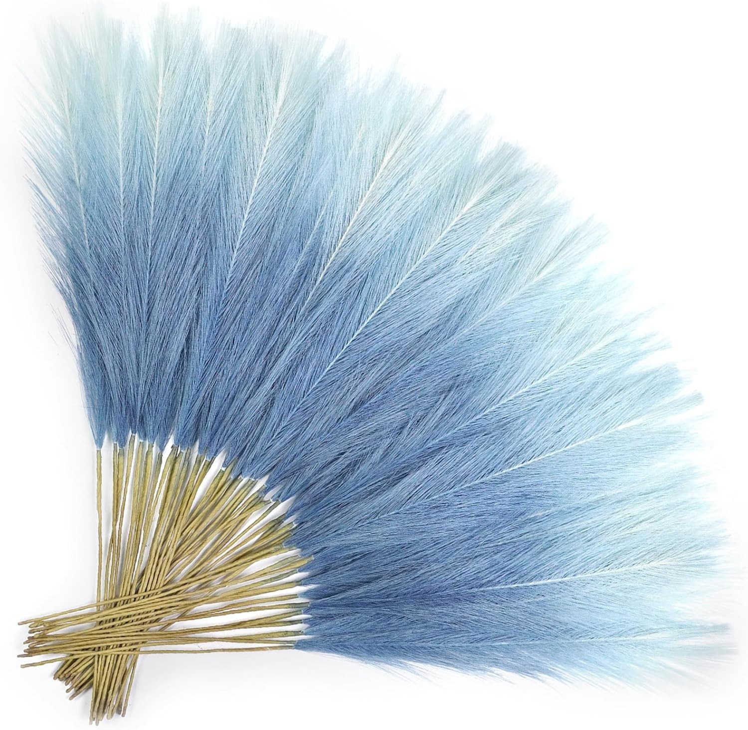Light Blue Pampas Grass Decor, 50Pcs 21.6 Inch Artificial Faux Pompas Grass Smal