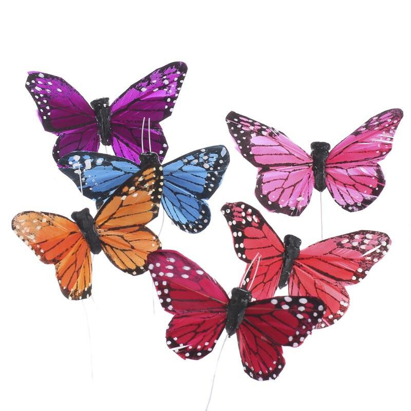 Group of 24 Realistic Artificial 2-3/4″ Monarch Butterflies in Rich Jewel Colors