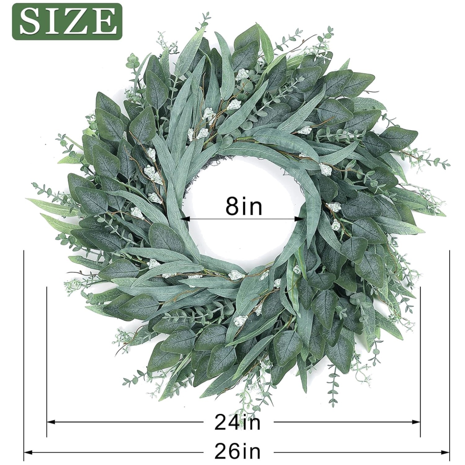 Vibrant Artificial Eucalyptus Wreath – All Season Home Decor