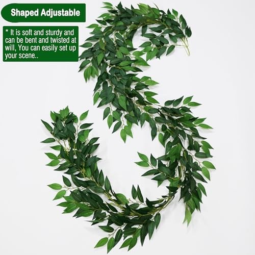 3 Strands Artificial Italian Ruscus Vines 78″ Silk Italian Ruscus Greenery 1