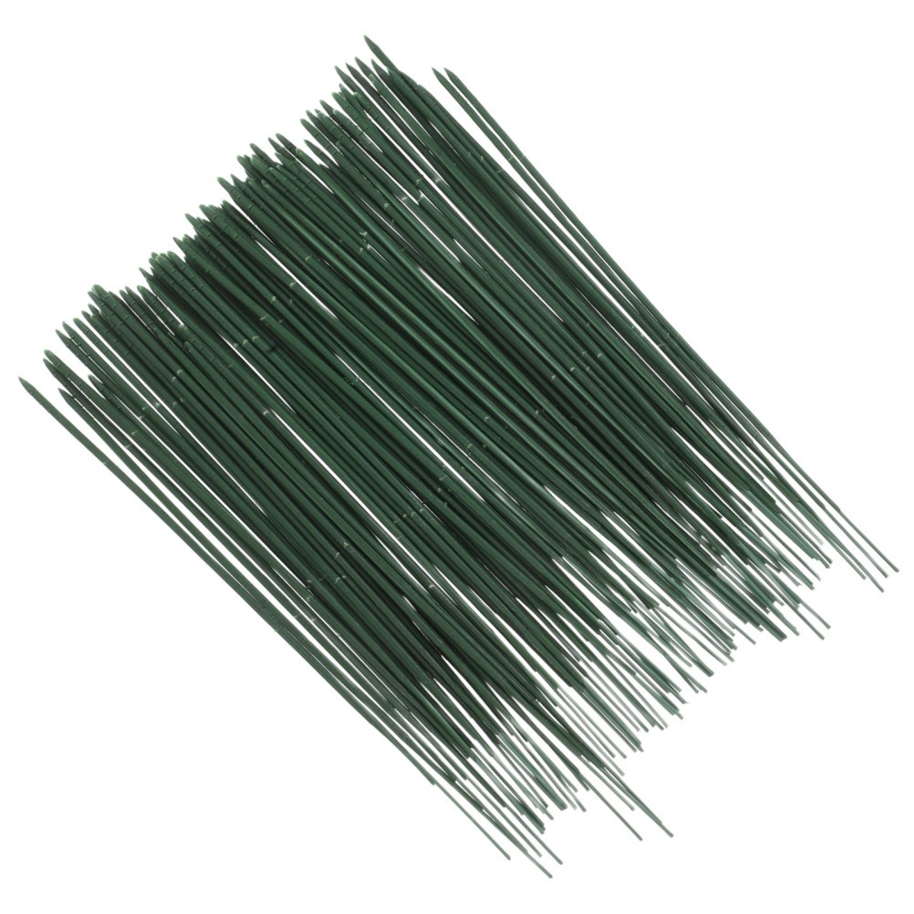 Flexible Green Floral Wire Stems 100Pcs for Crafting Artificial Flowers Home Use