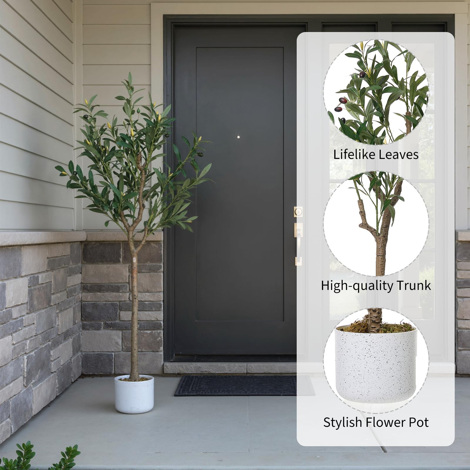 4FT Artificial Olive Tree,Tall Faux Plant with Realistic Olives for Home Decor