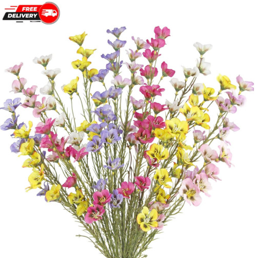 16PCS Gradient Multicolor Faux Wildflowers for Wedding Table Decor