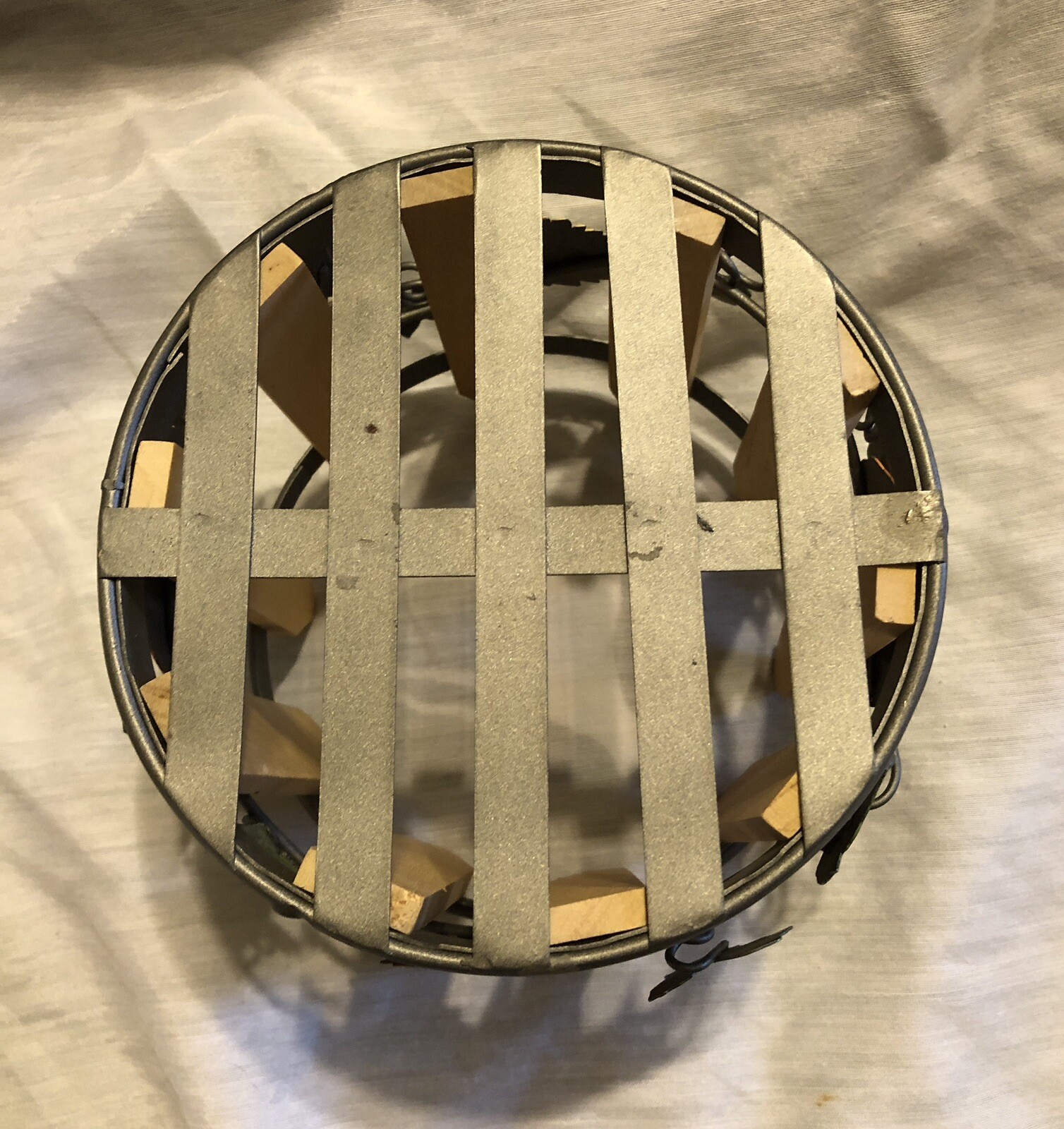 Fall Wood Fence Sunflower And Pumpkin Metal Flower Pot