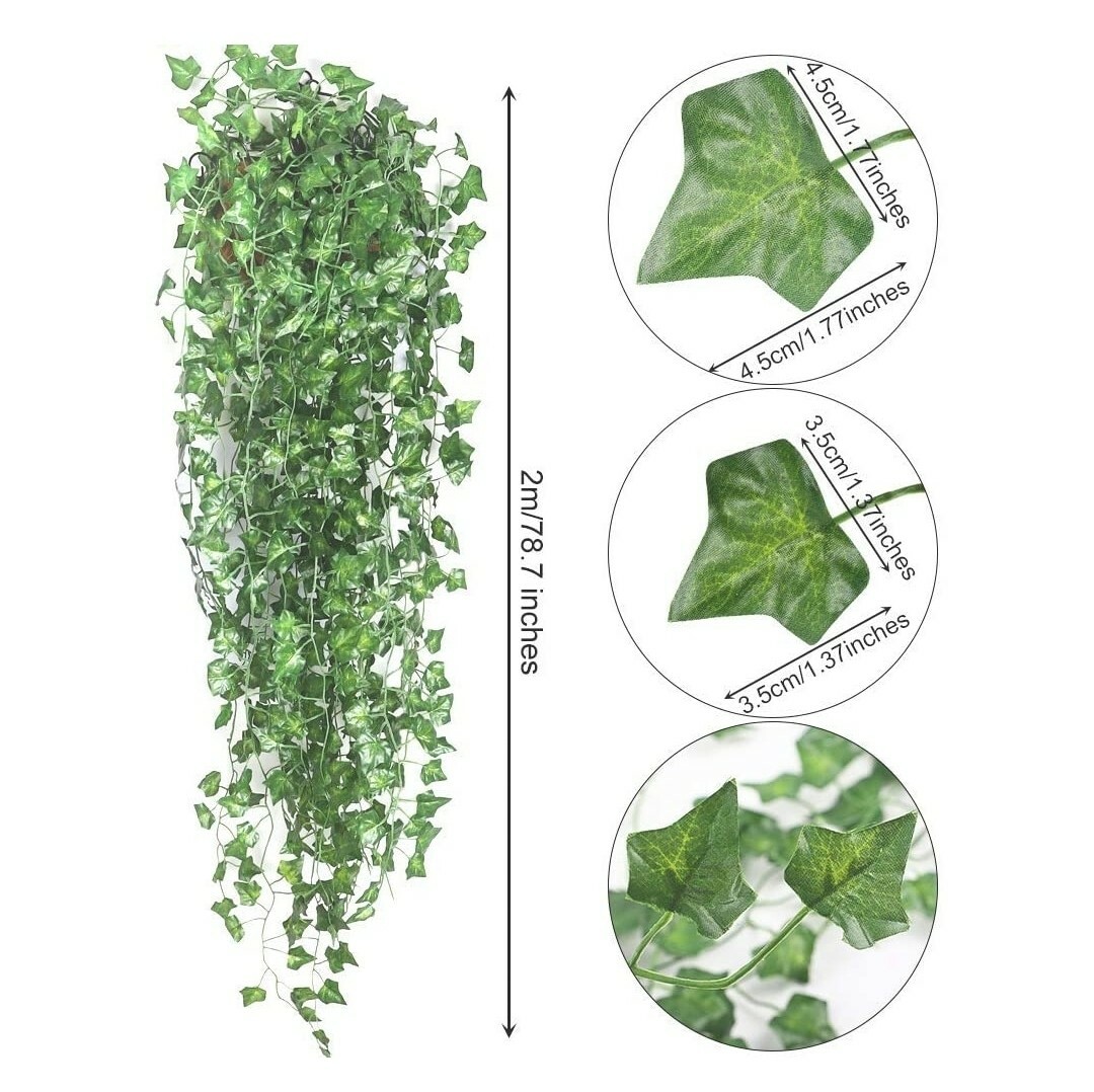 24pcs 158 Feet Fake Ivy Leaves Fake Vines Artificial Ivy, Silk Ivy Garland